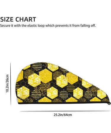 Geometric Bee Microfiber Hair Towel - Super Absorbent Coral Velvet Wrap for Women | Quick Dry for Long Curly & Thick Hair - Buy Online on GoSupps.com