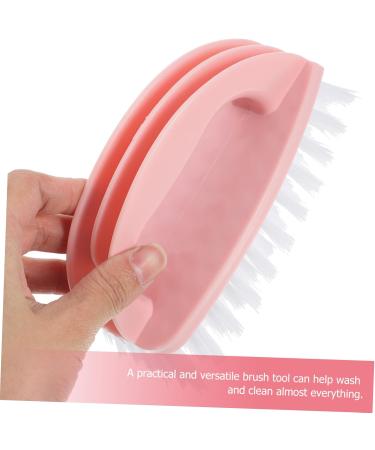 Ipetboom Laundry Brush Cleaning Brush Clothes Scrub Shoes Scrub Washing Brush Scrub Brush Shoe Brush Simple Style Brush Cleaning for Household Use Double Head Pink Plastic Macaron 16.50X9.50X6.00CM Pink - Buy Online on GoSupps.com