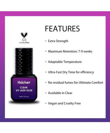 Buy UV Lash Glue for Eyelash Extensions - 1-2 Sec Drying 7-9 Weeks Retention Professional Use (5ml - Buy Online on GoSupps.com