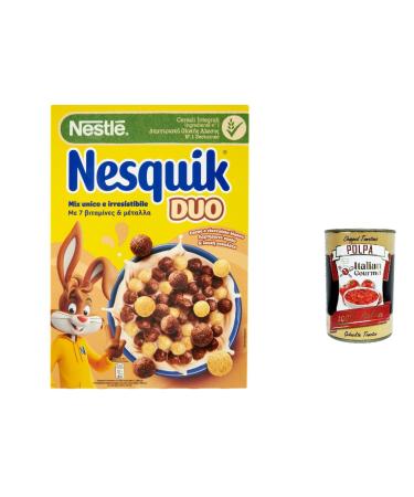 Italian Gourmet E.R. Nesquik Cereals Duo Cereal Chocolate Balls and White Chocolate Balls 325g + Italian Gourmet Polpa 400g
