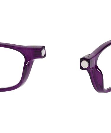 TBOC Reading Glasses +1.50 Dioptria for Men & Women - Foldable Dark Violet Presbyopia Aid with Magnetic Closure - Buy Online on GoSupps.com