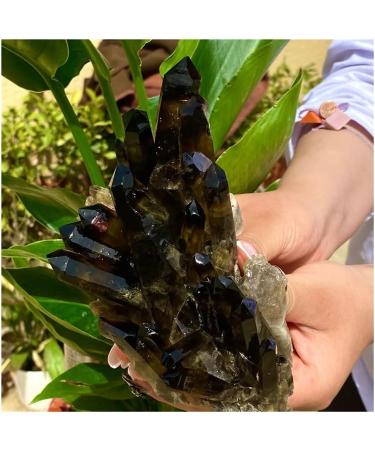 Natural Black Quartz Crystal Cluster Natural ore Sample Stone Crystal for Home Decoration Collection and gi Household yuebang 1.8-2kg Black - Buy Online on GoSupps.com