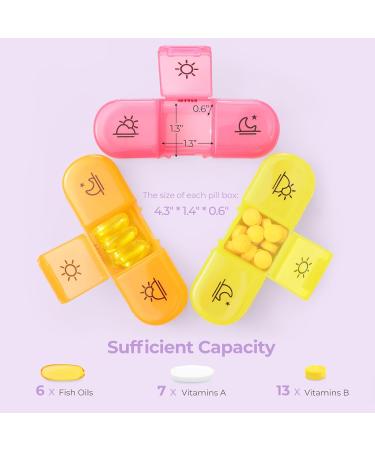 Cute Pill Organizer 3 Times a Day - Large 7 Day Pill Box for Women Portable Purple Case with Bag for Vitamins & Medications - Buy Online on GoSupps.com