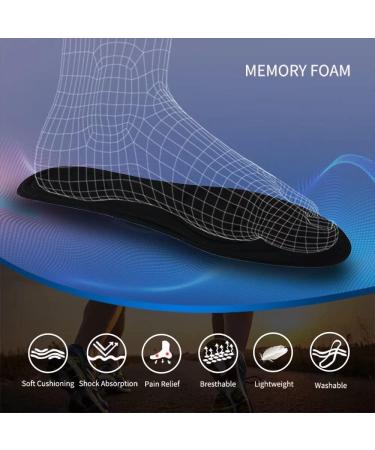 3 Pairs Memory Foam Insoles for Women - Comfort & Pain Relief Shoe Inserts - Black/Gray/Blue - Women 9-9.5/Men 7-7.5 - Buy Online on GoSupps.com