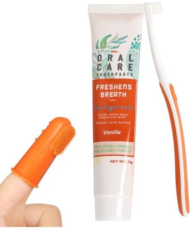 Dog Toothbrush Kit - Care Kit for Dogs - Finger Brush for Dogs Teeth and Toothpaste Pet Oral Teeth and Gum Care Nicything A: Vanilla Flavor - Buy Online on GoSupps.com