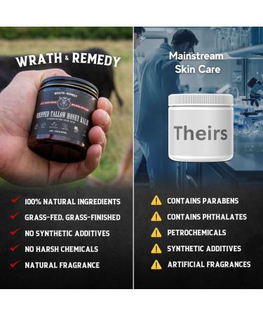 Wrath & Remedy Handmade Organic Beef Tallow Balm for Sensitive Skin | Eczema & Rosacea Relief - Natural Ingredients 4 OZ Eucalyptus - Buy Online on GoSupps.com