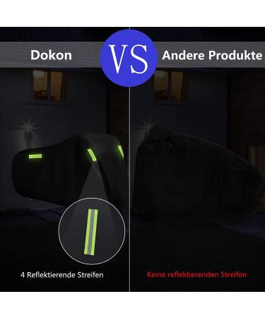 Dokon Waterproof Bicycle Cover - High-Quality 420D Oxford Tarpaulin for 1-2 Bikes | Protective Garage Cover with Storage Bag - 200x70x110cm - Black - Buy Online on GoSupps.com