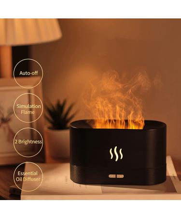 InFanso Essential Oil Diffuser BDQ701 180ml - Aromatherapy Ultrasonic Cool Mist Diffuser with Waterless Auto Shut-Off - 2 Mist Modes & Flame Lights - Home/Office (Black) - Buy Online on GoSupps.com