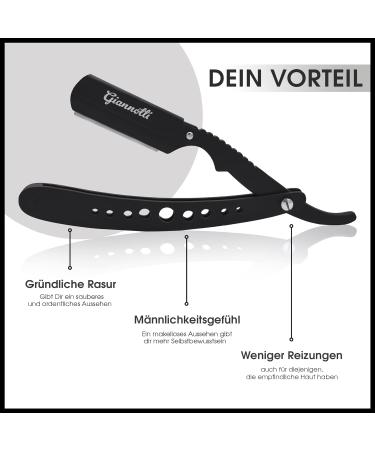 Giannotti Barber Knife Set - High-Quality Stainless Steel Razor for Men & Women | Traditional Wet Shaving | Foldable Design No Razor Planer Non-Electric - Buy Online on GoSupps.com