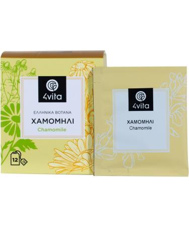 Greek Herbal Tea Chamomile By 4Vita (12 sachets) - Buy Online on GoSupps.com