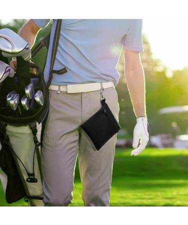 BuyAgain Golf Tee Pouch - Professional Zipper Golf Tee/Ball Bag with Metal Lobster Claw Clip - Black - Buy Online on GoSupps.com