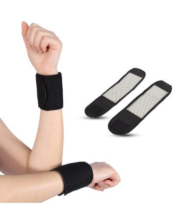 Self Heating Wrist Brace 1 Pair Tourmaline Magnetic Massage Therapys Self Heating Wrist Brace Support Protector for Muscular Soreness and Wrist Ache