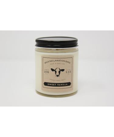 Sweet Vanilla Scented Cream Jar Candle 5.5 Oz Home Fragrance Accessories