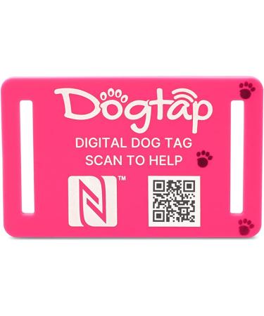 DOGTAP Light Small - Intelligent NFC Dog Tag (50x30mm) - Pink | International Shipping Available - Buy Online on GoSupps.com