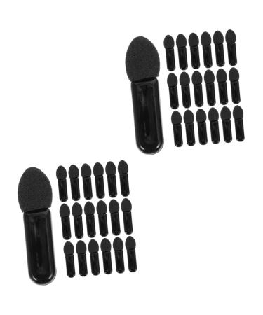 Baluue 200 Pcs Mini Eyeshadow Swab Concealer Brush Foam Eyeshadow Lip Balm Milky Cotton Black