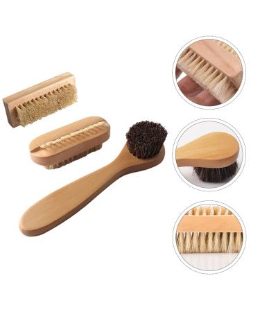 Lurrose Nail Cleaner Set - 3 Natural Bristle Brushes with Wooden Handles for Fingernail & Toenail Cleaning - Eco-Friendly Boot Brushes - Buy Online on GoSupps.com