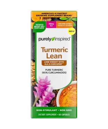 Turmeric Curcumin Weight Loss Pills for Women & Men Purely Inspired Turmeric Lean Lose Weight with ALA & Curcumin Immune Support Supplement Stimulant Free Weight Loss Supplement 60 Count Tumeric