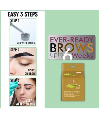 Mina iBrow Hair Color Golden Brown Tinting Powder & Stencil Kit | Water-Resistant, Smudge-Proof, Ammonia-Free, Vegan | Long-Lasting Gray Coverage up to 6 Weeks - Buy Online on GoSupps.com