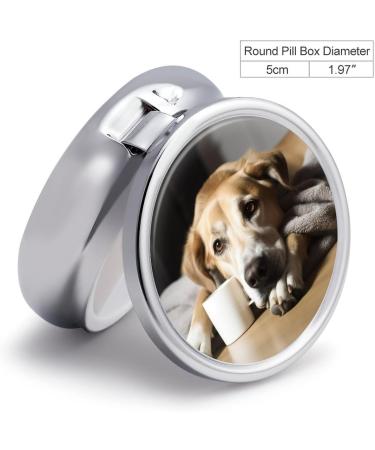 Travel Pill Box with Dog Print | 3 Compartment Portable Medicine Organizer for Purse & Pocket - Buy Online on GoSupps.com