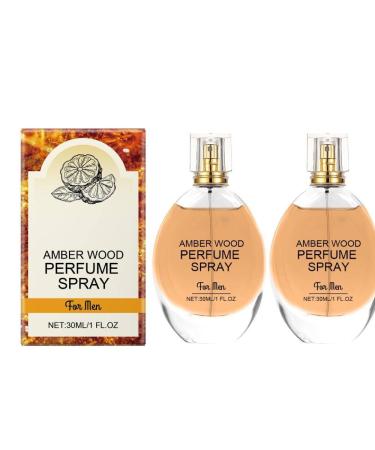 Amber Wood Perfume Spray Long-Lasting Warm Woody Perfume Fresh Fragrance Exudes Charm Natural Eau De Toilette For Daily Wear Or Special Occasions 30ML (2 Pcs)