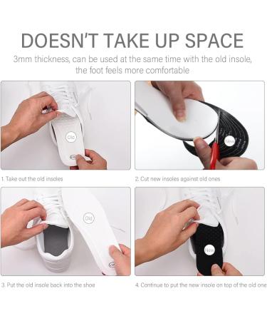 XINIFOOT 6 Pairs Anti-Odour Shoe Insoles with Activated Charcoal | Comfortable Double-Layer Latex Foam | Free-Cutting Replacement Insoles for Odor Control & Cushioning - Buy Online on GoSupps.com