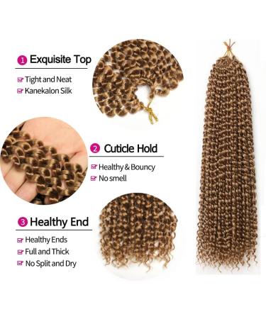 Passion Twist Hair - 7 Packs 24 Water Wave Crochet Hair for Bohemian Braiding | Synthetic Hair Extensions 27# - Yddm - Buy Online on GoSupps.com