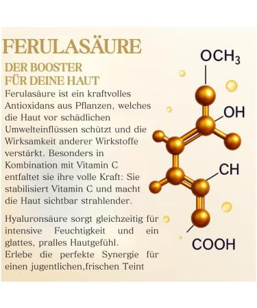 S rum vitamine C 15 % hautement dos Formule anti- ge avec acide f rulique aloe vera et acide hyaluronique | R duction des rides booster hydratant pour peaux sensibles Sans additifs bio | Hime  - Buy Online on GoSupps.com