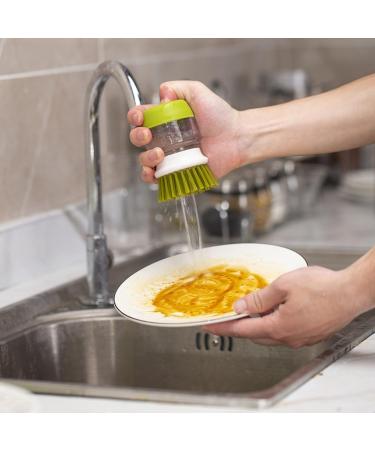 Dishwashing Brush Kitchen Supplies Stove Cleaning Brush Household Short Handle Pot Washing Brush(Grey) - Buy Online on GoSupps.com