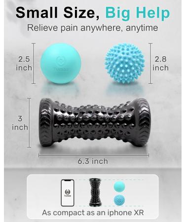 Tumaz 3-in-1 Massage Ball & Foot Roller Set for Plantar Fasciitis Relief and Muscle Pain - Premium Ergonomic Design - Buy Online on GoSupps.com
