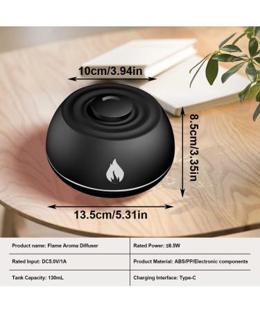 Wodasi Flame Aroma Diffuser - 130ml Essential Oil Humidifier for Home Office & Yoga | Waterless Auto Shut-Off | Kids Room Fragrance (Black) - Buy Online on GoSupps.com