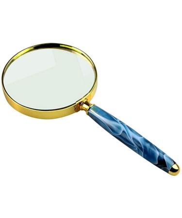 Magnifying Glasses for Hobbies Reading Magnifier Magnifying Glass Handheld HD 5 Times - Reading Newspaper Appreciation - Phnom Penh Blue Pattern Gift Magnifier Vision