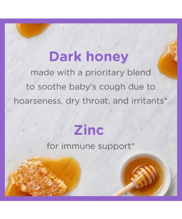 Zarbee's Baby Cough Syrup + Immune Support - Alcohol-Free Toddler Relief | Dark Honey & Zinc, Natural Grape Flavor | 2Fl Oz - Buy Online on GoSupps.com