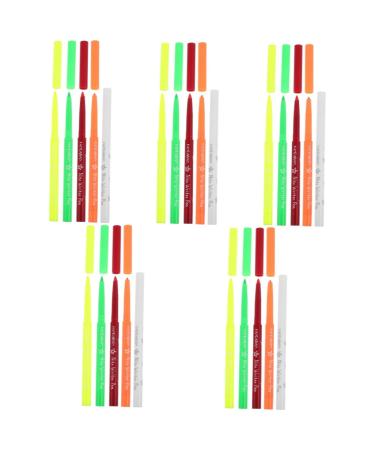 Beavorty 25 Pcs Halloween Paint Pen Glow Eyeliner Pencil Fluorescence Eyeliner Eye Liner Eye Line Pen Plastic 12.00X0.80X0.80CMx5pcs Assorted Colorx5pcs