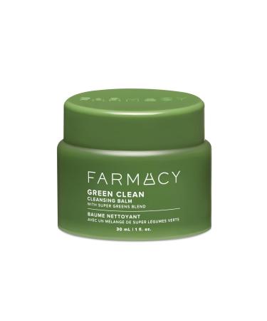 Farmacy Green Clean Baume d maquillant imperm able + nettoyant base d'huile Double nettoyant exfoliant doux Fond du baume la mousse laiteuse (30 ml) Nouvelle formule - Bergamote 30 ml (Lot de 1)