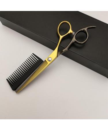 Hair Cutting Scissors 2 in 1 Hair Trimming Scissors Detachable Comb Ultra - Hair Cutting Tools Multipurpose Salon Hairdressing Shears for Precise Cutting Black Copper - Buy Online on GoSupps.com
