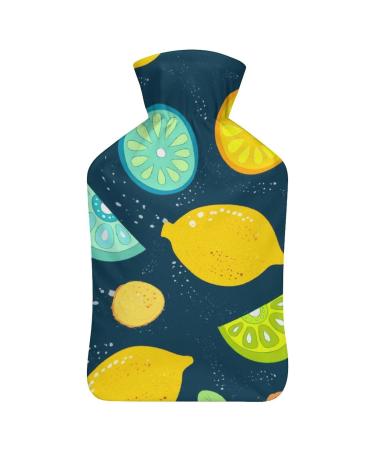 Lemon Hot Water Bottle With Cover Plush Bed Bottle Hand Warmer For Adults And Children 26.5X15.3cm