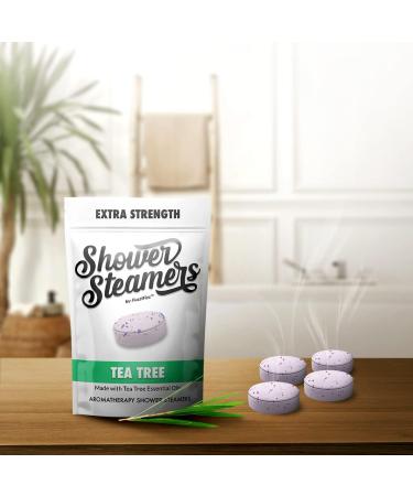 FuzziFizz Shower Steamers - Aromatherapy Essential Oil Scented Shower Bombs for Stress Relief | Tea Tree Bath Vapor - 8 Pack - Buy Online on GoSupps.com
