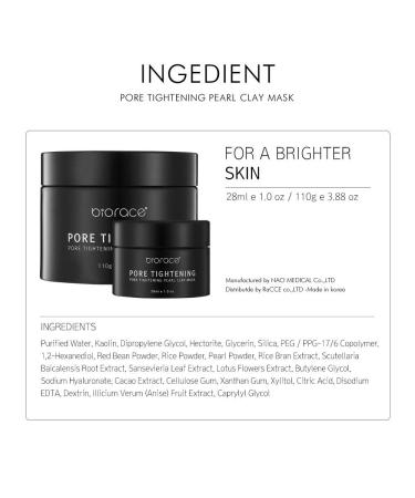 Biorace Pore Tightening Pearl Clay Mask 110g / 3.8oz - Sebum Control & Deep Cleansing | Made in Korea - Buy Online on GoSupps.com