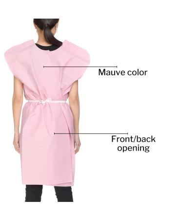 McKesson Disposable Exam Gown - Mauve Short Sleeve Unisex - 50 Count | 21x 30 One Size Fits Most - Buy Online on GoSupps.com