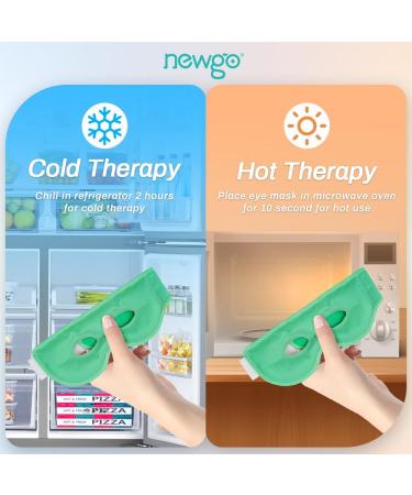 NEWGO Cold Eye Mask - Hot Cold Therapy for Puffy Eyes, Migraine & Sinus Pain (Light Green) - Buy Online on GoSupps.com