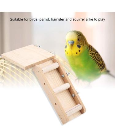 Parrot Hamster Toy Slide Climbing Ladder Two-Piece Springboard Staircase Combination (Ladder + Springboard Set (Log Color)) - Buy Online on GoSupps.com