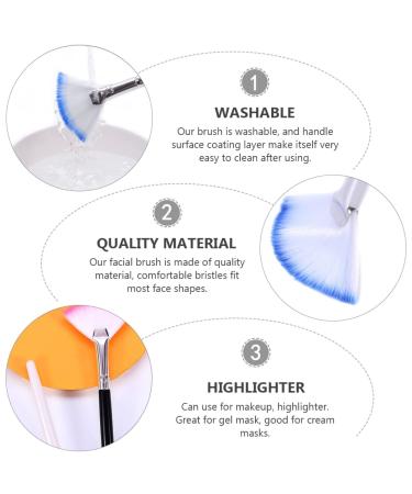 Beaupretty 8pcs Fan Mask Brush Set - Eyelash Tools & Makeup Applicator for Mascara & Facial Masks - Premium Artificial Fiber - Black & White - Buy Online on GoSupps.com