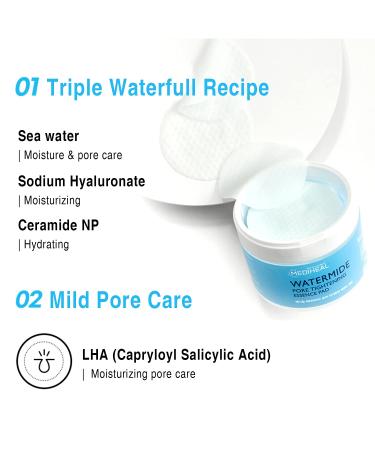 Pore Minimizing Hydrating & Exfoliating Pads | MEDIHEAL Watermide Pore Tightening Essence Pad 50 Sheets - Buy Online on GoSupps.com