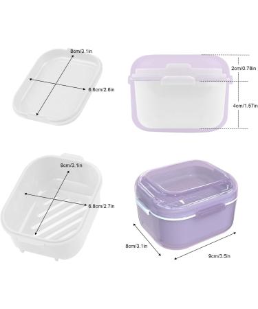 Prohese Dinner with Sieve: Ideal Denture Can for Cleaning Soaking & Storing Bite Rails - Purple - Buy Online on GoSupps.com