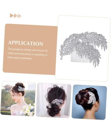 Angoily 1pc Wedding Hairpin Decorative Hair Combs Hair Clip for Wedding Silver Hair Clip Wedding Hair Comb Rhinestone Side Comb Bridal Hair Accessories Headgear Bride Rhinestone Fine - Buy Online on GoSupps.com