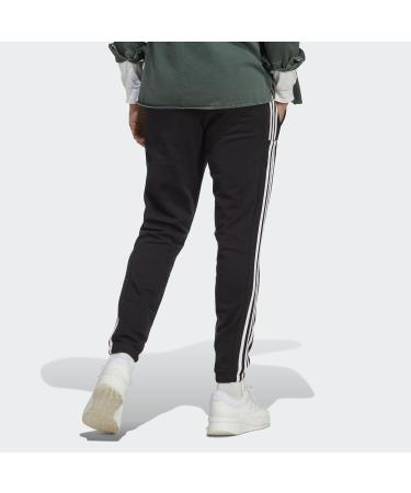 Adidas Men's Essentials French Terry Tapered Jogging Pants - Black/White 3-Stripes Joggers L - International Shipping Available - Buy Online on GoSupps.com