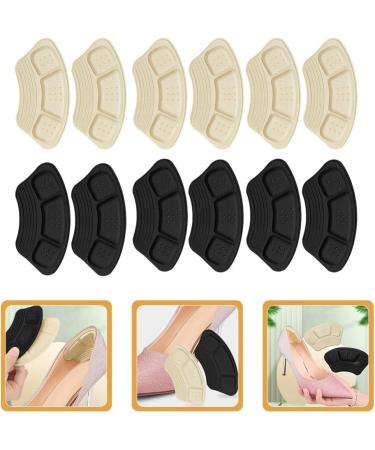 iPlusmile 6 Pairs Heel Pads - Anti-Slip Cushions for Loose Shoes | Self-Adhesive Foot Care Protectors in Beige & Black - Buy Online on GoSupps.com