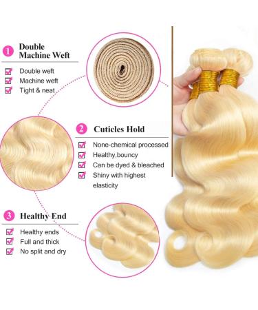 18 Inch 613 Blonde Body Wave Human Hair Bundle - 10A Grade Brazilian Virgin Hair - Unprocessed - Single Bundle - Buy Online on GoSupps.com