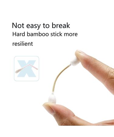 480pc Safety Bamboo Cotton Swabs with Large Tips for Newborns, Kids & Children - Buy Online on GoSupps.com