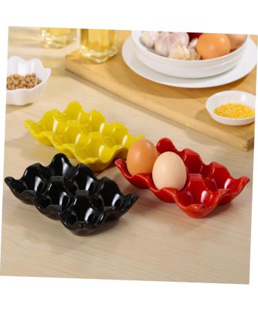 Angoily 1pc Egg Tray Egg Display Tray Red Egg Holder Egg Holder for Refrigerator Mustard Household Ceramics - Buy Online on GoSupps.com